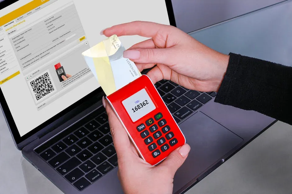 An accountant working securely at a desk with a laptop and notepad